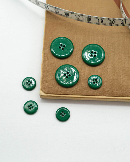 Bouton Rond Brillant Vert - Mercerine