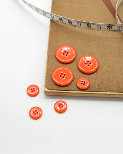 Bouton Rond Brillant Orange - Mercerine
