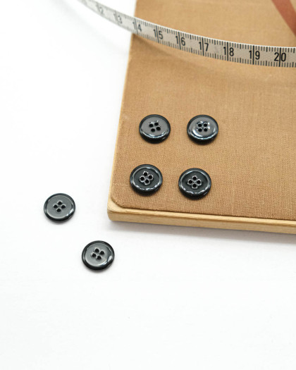 Bouton Rond Brillant Noir - Mercerine