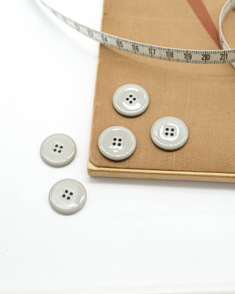 Bouton à coudre : gris brillant 4 trous - Mercerine