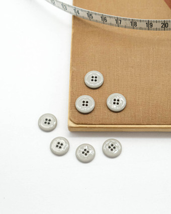 Bouton à coudre : gris brillant 4 trous - Mercerine