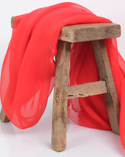 Mousseline Unie Rouge Maria - Mercerine