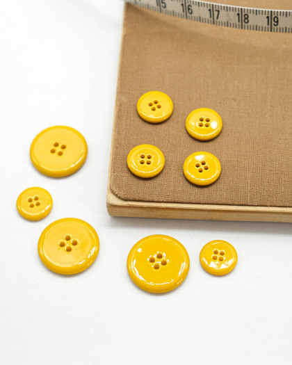 Bouton Rond Brillant Jaune - Mercerine