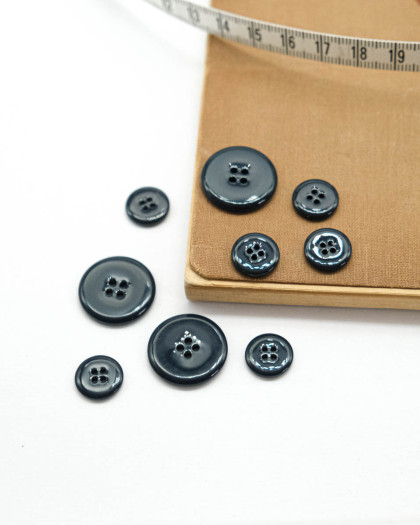 Bouton Rond Brillant Marine - Mercerine