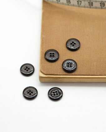 Bouton à coudre : marron brillant 4 trous - Mercerine