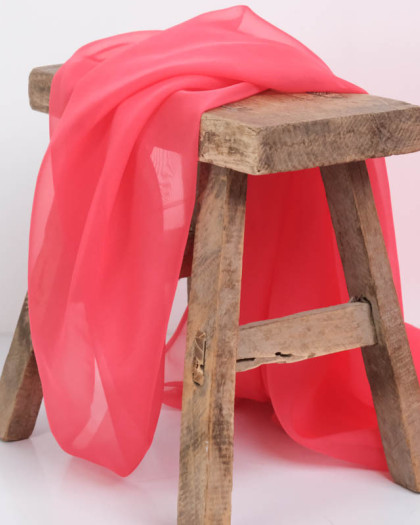 Mousseline Unie Corail Maria - Mercerine