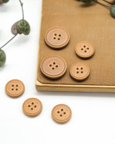 Bouton Imitation Cuir Piqure - Marron Clair