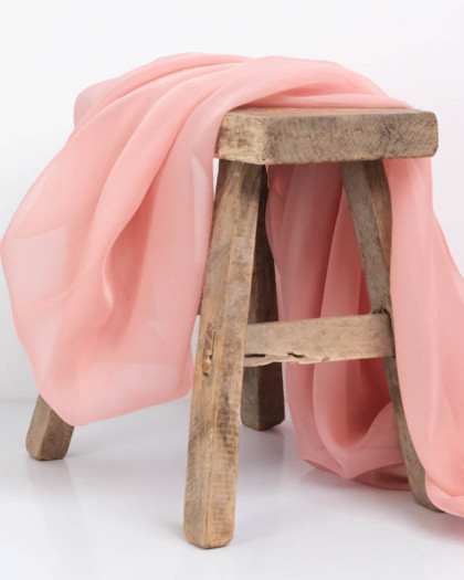 Mousseline Unie Rose Léger Maria - Mercerine