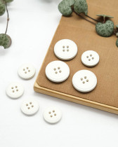 Bouton Imitation Cuir Piqure - Blanc