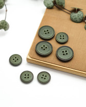 Bouton Imitation Cuir Piqure - Vert
