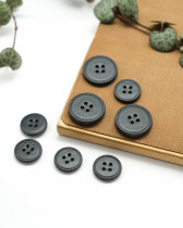Bouton Imitation Cuir Piqure - Anthracite