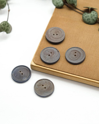 Bouton Bois Convexe - Bleu - Mercerine