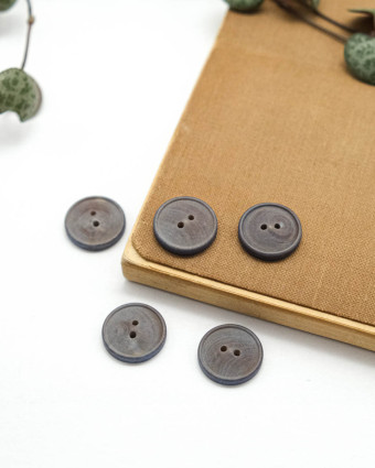 Bouton Bois Convexe - Bleu - Mercerine