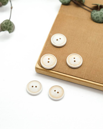 Bouton Bois Convexe - Blanc - Mercerine