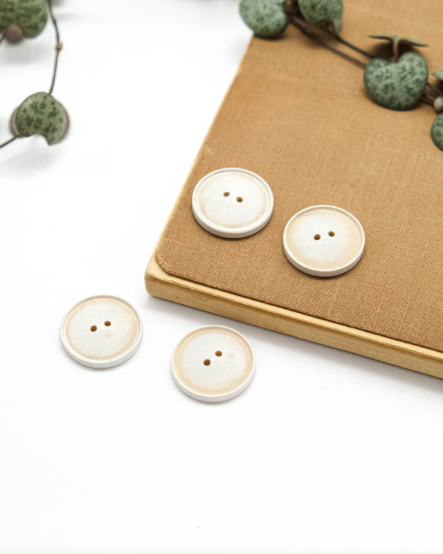Bouton Bois Convexe - Blanc - Mercerine