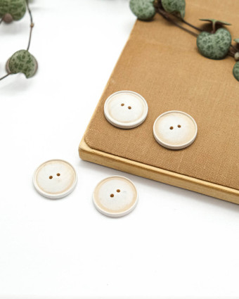 Bouton Bois Convexe - Blanc - Mercerine