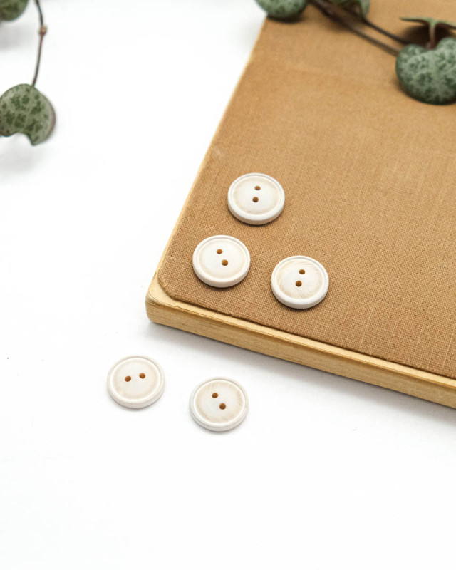 Bouton Bois Convexe - Blanc - Mercerine