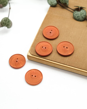 Bouton Bois Convexe - Rouge - Mercerine