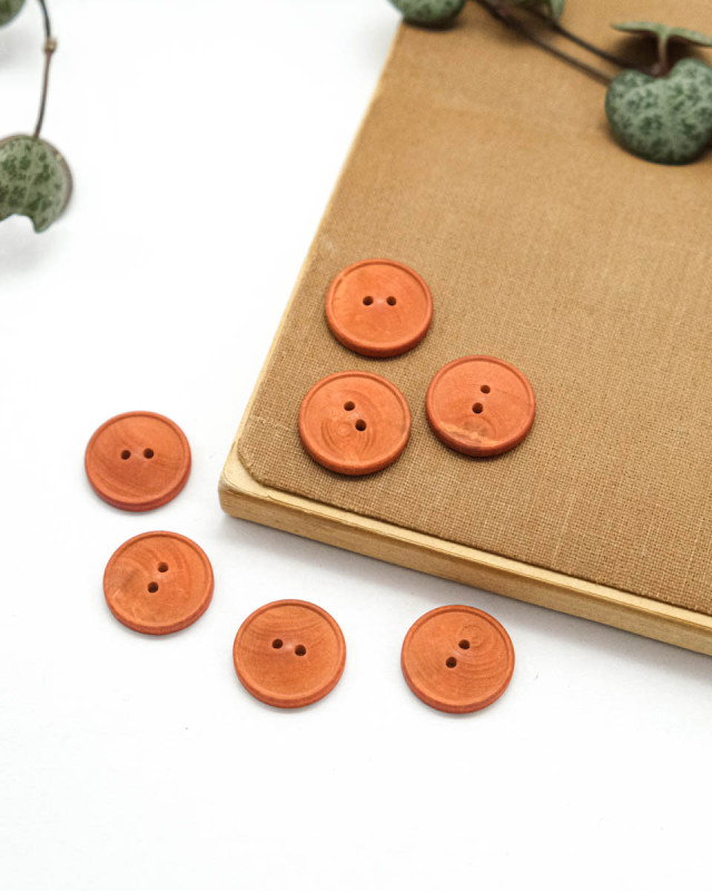 Bouton Bois Convexe - Rouge - Mercerine