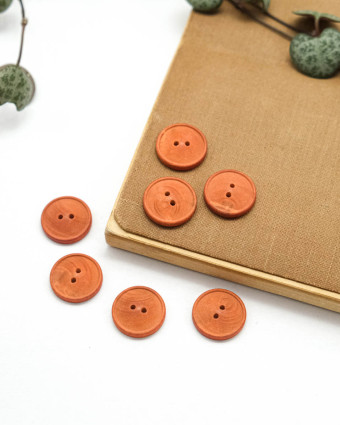 Bouton Bois Convexe - Rouge - Mercerine