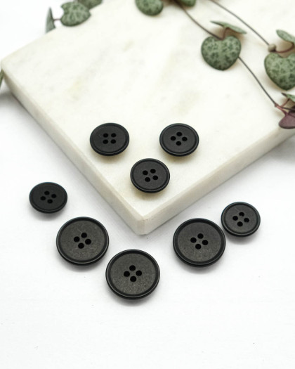 Bouton Haut à Rebord - Noir - Mercerine