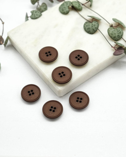 Bouton Haut à Rebord - Marron