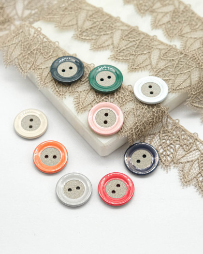 Bouton Recyclé Bord Couleur - Mercerine