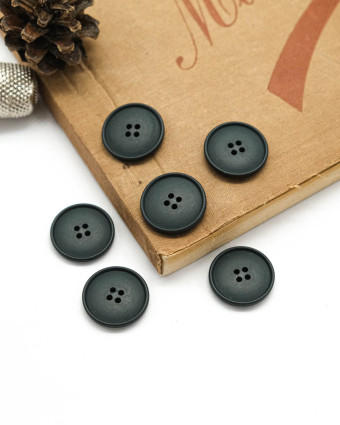 Bouton à coudre : vert canard mat 4 trous - Mercerine