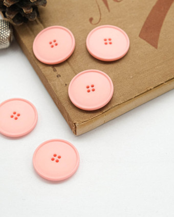 Bouton à coudre : rose mat 4 trous - Mercerine