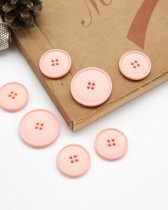 Bouton Polyester Bombé Mat - Rose