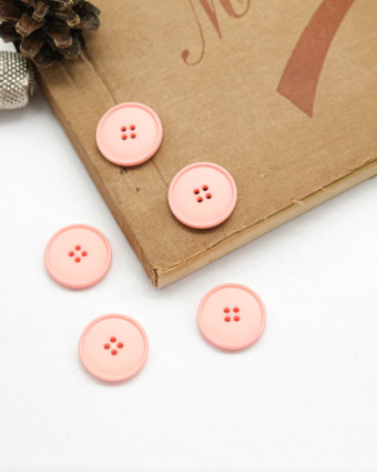 Bouton à coudre : rose mat 4 trous - Mercerine