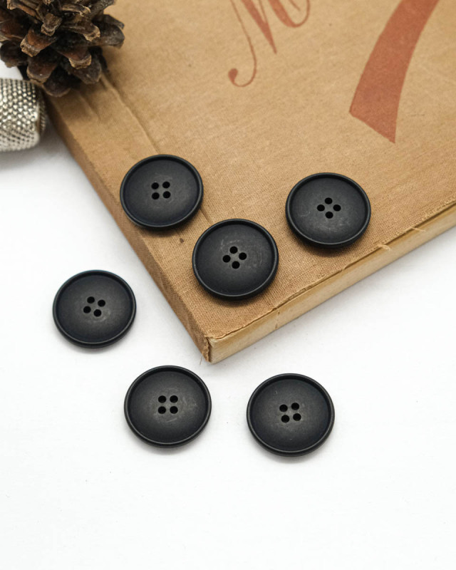 Bouton à coudre : bleu marine mat 4 trous - Mercerine