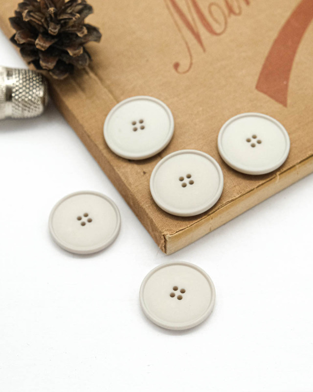 Bouton à coudre : gris mat 4 trous - Mercerine