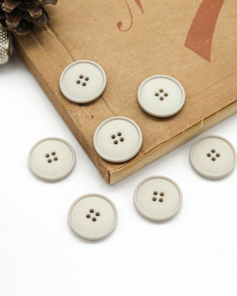 Bouton à coudre : gris mat 4 trous - Mercerine