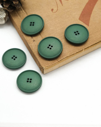 Bouton à coudre : vert mat 4 trous - Mercerine