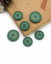 Bouton Polyester Bombé Mat - Vert