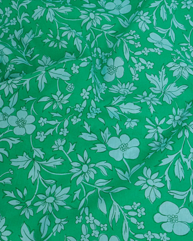 Tissu Liberty Fabrics@ Garden Melody - Callie Meadow Vert - Mercerine