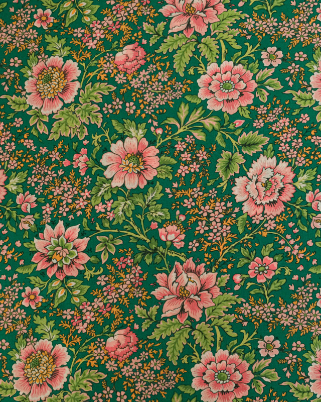 Tissu Liberty Fabrics@ Garden Melody - Vine Garden Vert - Mercerine
