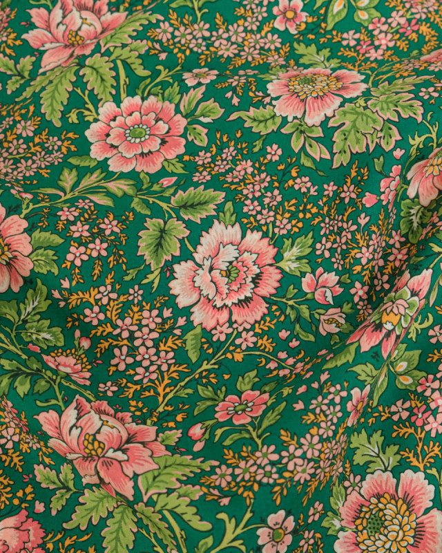 Tissu Liberty Fabrics@ Garden Melody - Vine Garden Vert - Mercerine