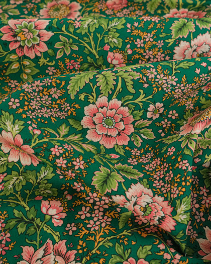 Tissu Liberty Fabrics@ Garden Melody - Vine Garden Vert - Mercerine