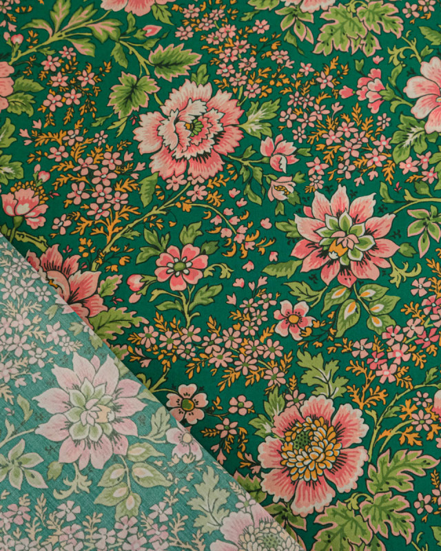 Tissu Liberty Fabrics@ Garden Melody - Vine Garden Vert - Mercerine