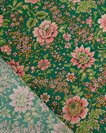 Tissu Liberty Fabrics@ Garden Melody - Vine Garden Vert - Mercerine