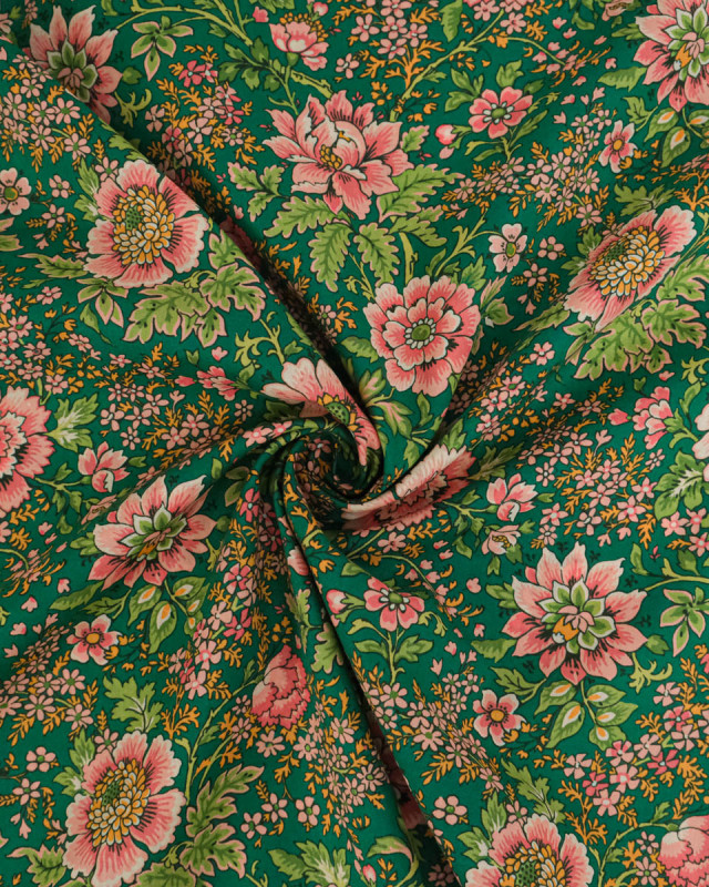 Tissu Liberty Fabrics@ Garden Melody - Vine Garden Vert - Mercerine