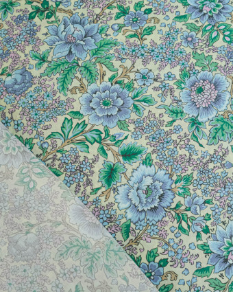 Tissu Liberty Fabrics@ Garden Melody - Vine Garden Bleu - Mercerine