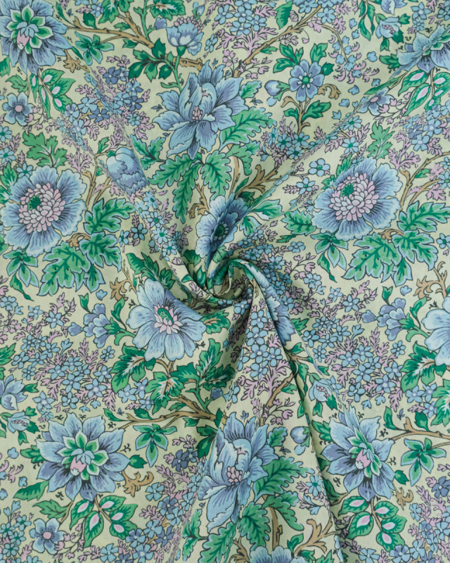 Tissu Liberty Fabrics@ Garden Melody - Vine Garden Bleu - Mercerine