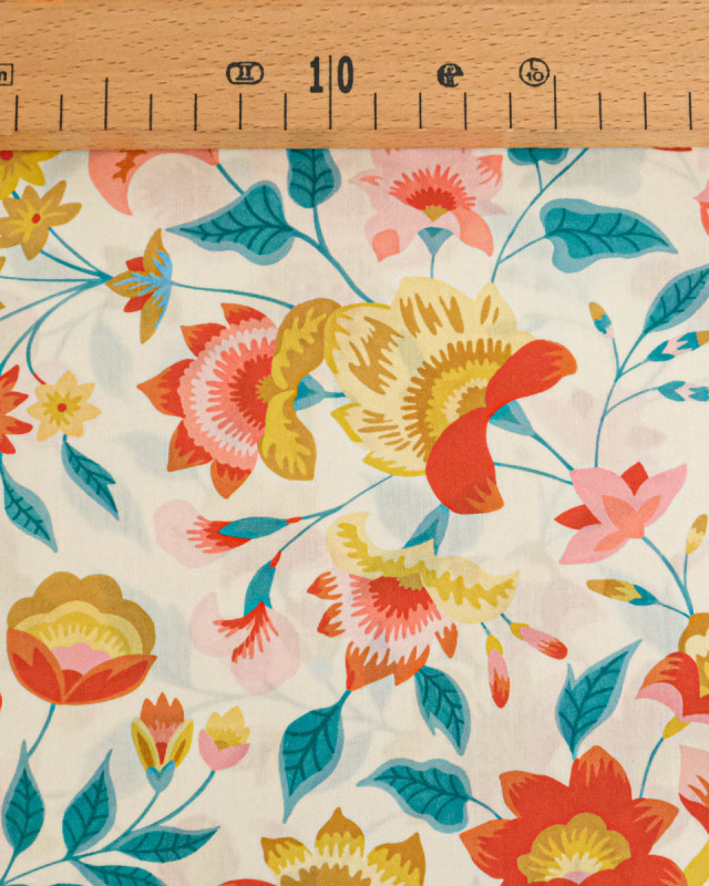 Tissu Liberty Fabrics@ Garden Melody - Carnival Corsage Jaune - Mercerine