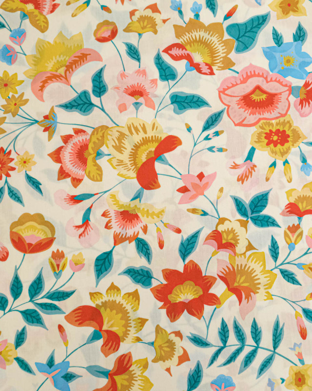 Tissu Liberty Fabrics@ Garden Melody - Carnival Corsage Jaune - Mercerine