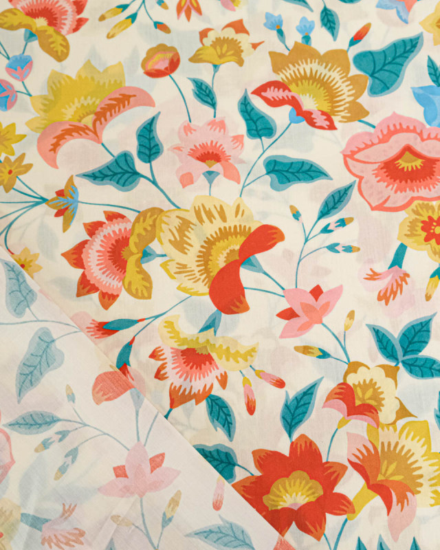 Tissu Liberty Fabrics@ Garden Melody - Carnival Corsage Jaune - Mercerine