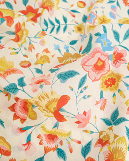 Tissu Liberty Fabrics@ Garden Melody - Carnival Corsage Jaune - Mercerine