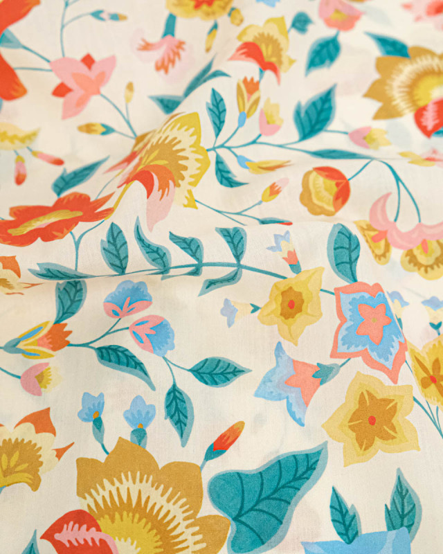 Tissu Liberty Fabrics@ Garden Melody - Carnival Corsage Jaune - Mercerine